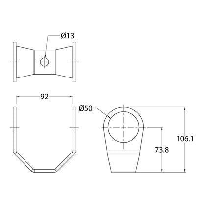 C-20 - Pipe Hanger dimension drawing