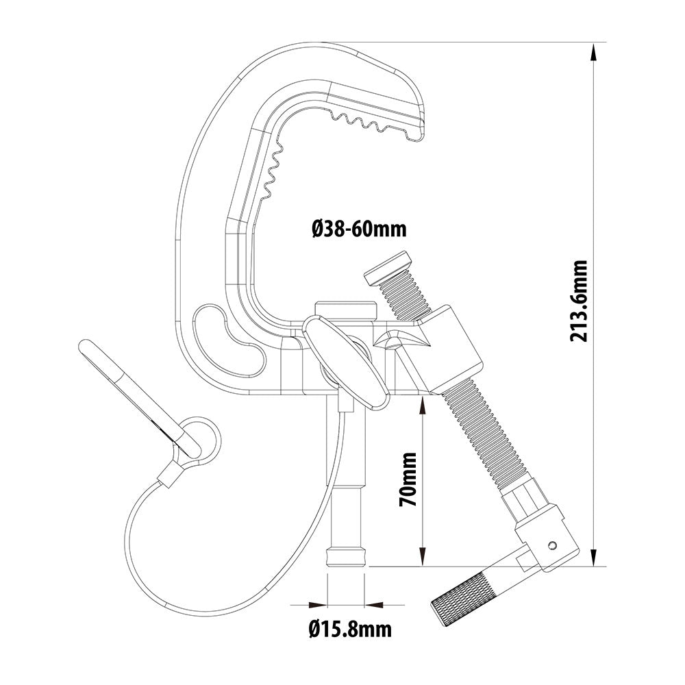 C-26 - Titan Clamp with Baby Pin dimension drawing