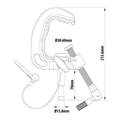 C-26 - Titan Clamp with Baby Pin dimension drawing