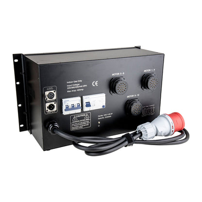 CHC-112R-3P - 12-Channel Rack-Type Chain Hoist Controller rear panel with power connector