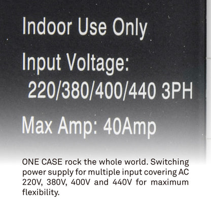 CHC-112R-3P - 12-Channel Rack-Type Chain Hoist Controller input voltage label detail