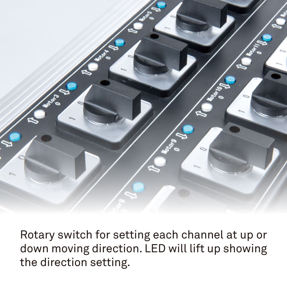 CHC-112RSX-3P - 12-Channel Integrated Rack-Type Chain Hoist Controller rotary channel switch detail