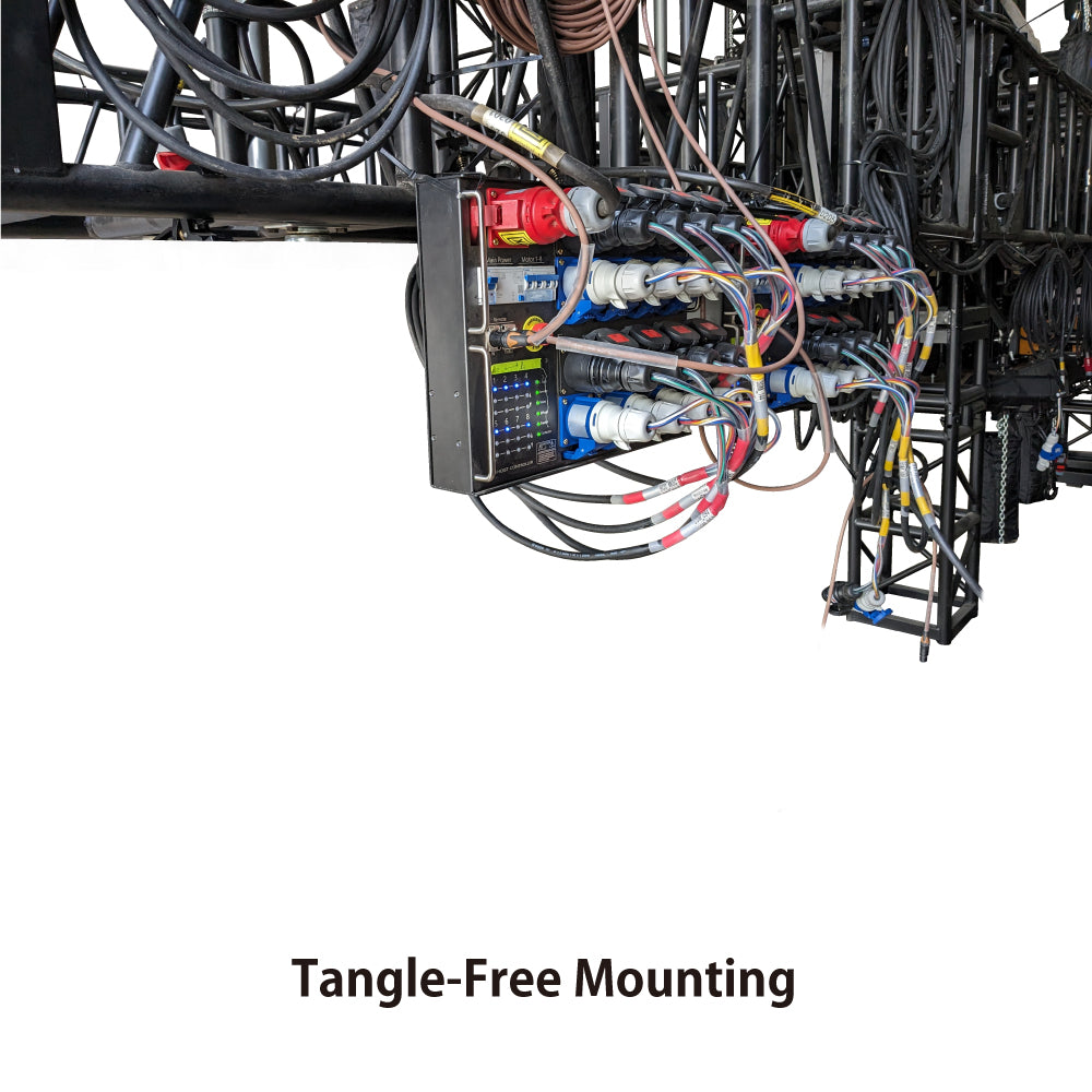 CHC-18RLVC - 8-Channel Digital Low Voltage Chain Hoist Controller tangle-free mounting setup