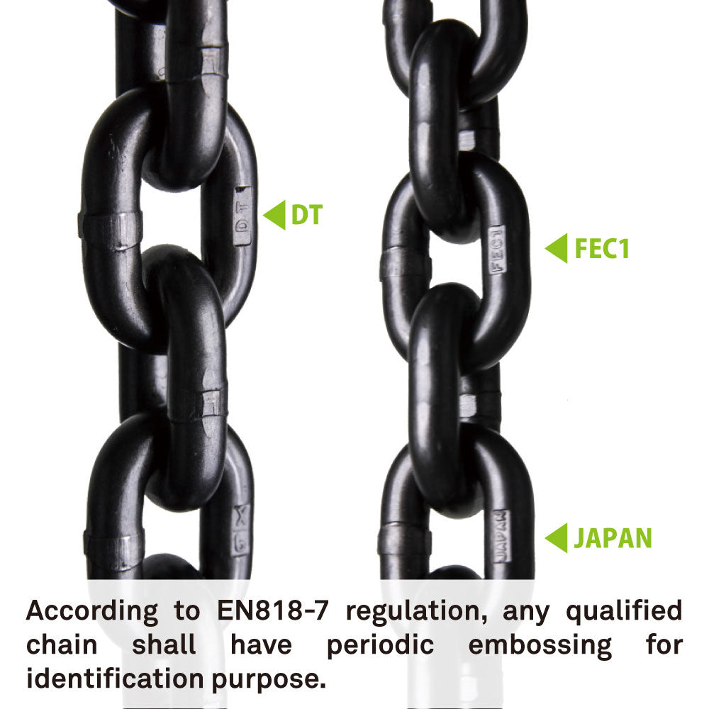 CHC-4.0 - Grade 80 Alloy Load Chain chain embossing detail