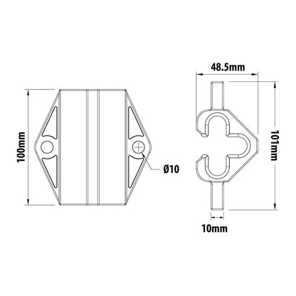 CS-1013 - Chain Slider dimension drawing