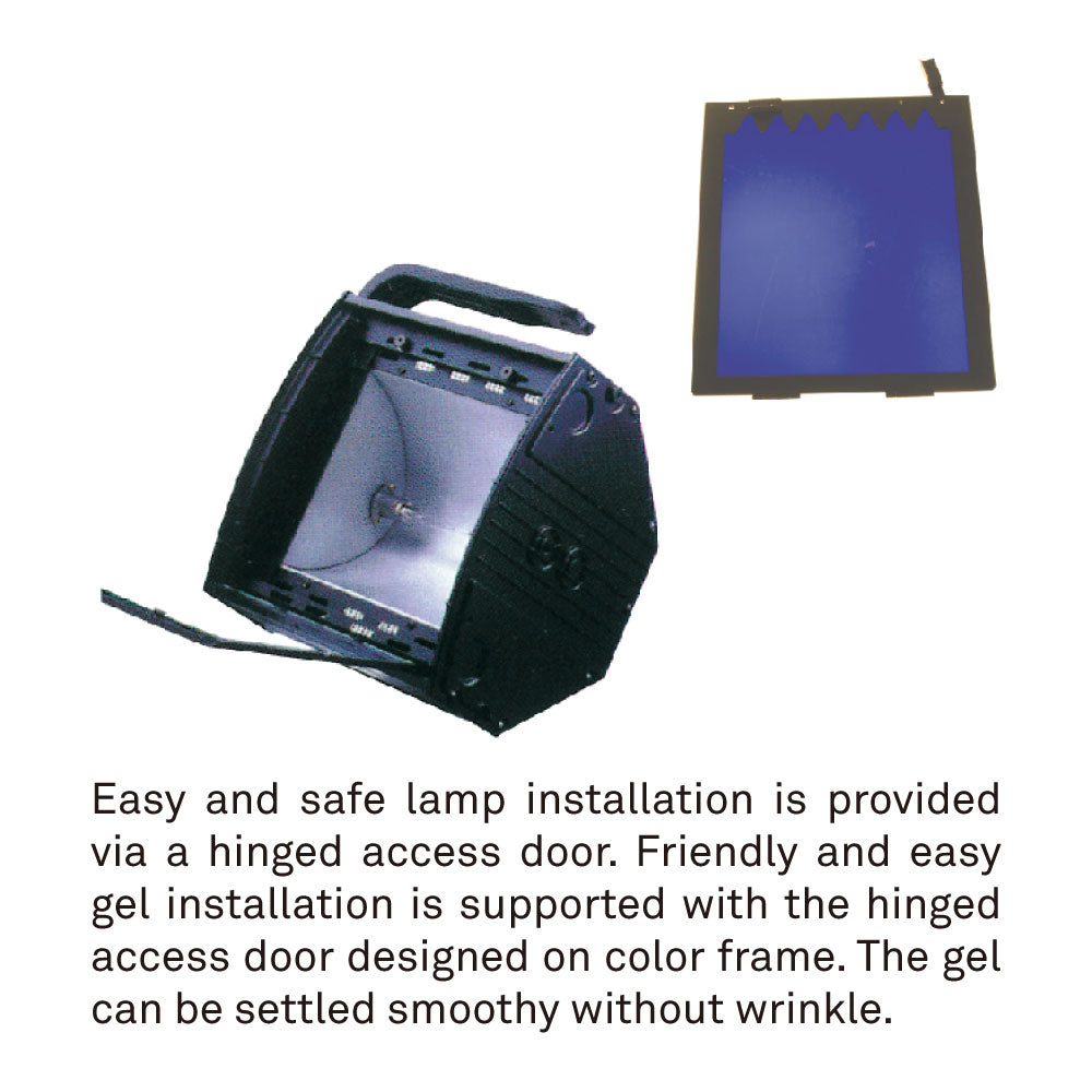 CYC-1000 - Cyclorama Light hinged gel frame access