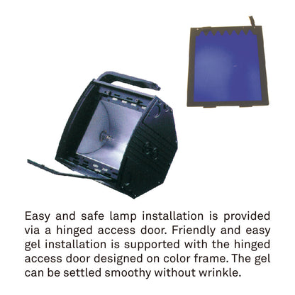 CYC-1000 - Cyclorama Light hinged gel frame access