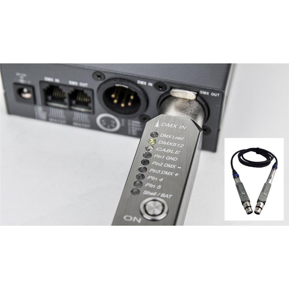 DC-920 - 5-Pin Digi-Check DMX Tester DMX tester connected to controller