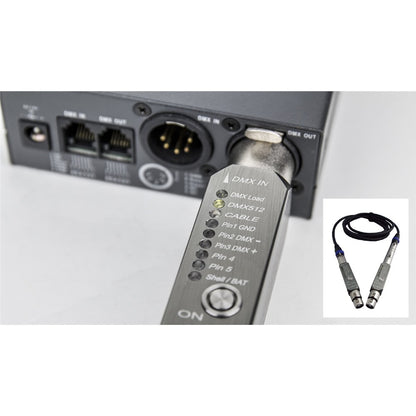 DC-920 - 5-Pin Digi-Check DMX Tester DMX tester connected to controller