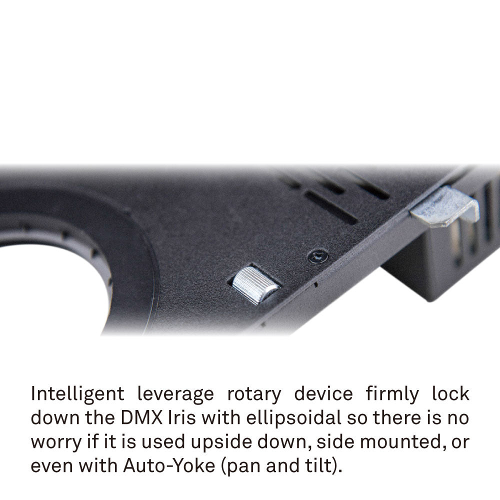 DMX-IRIS - DMX-Controlled 18-Leaf Iris locking safety device detail