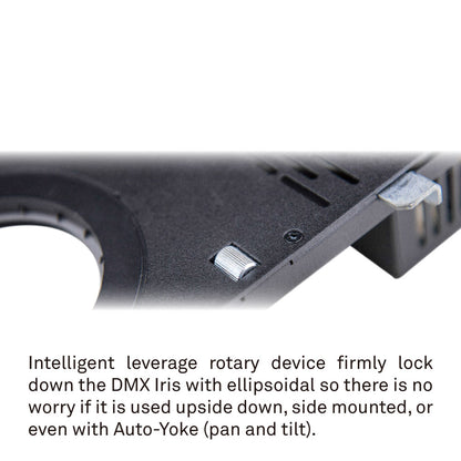 DMX-IRIS - DMX-Controlled 18-Leaf Iris locking safety device detail