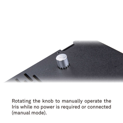 DMX-IRIS - DMX-Controlled 18-Leaf Iris manual rotation knob detail