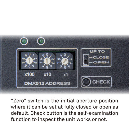 DMX-IRIS - DMX-Controlled 18-Leaf Iris DMX control panel detail