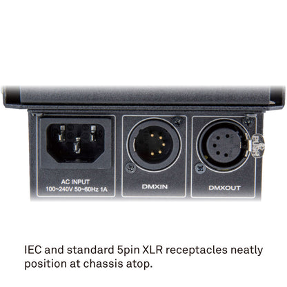 DMX-IRIS - DMX-Controlled 18-Leaf Iris rear connection panel