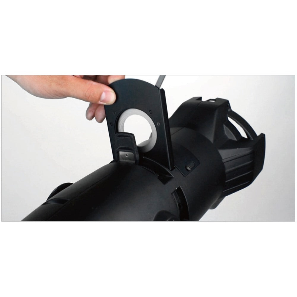 ETI-P18 - 18-Leaf Iris iris installed on fixture