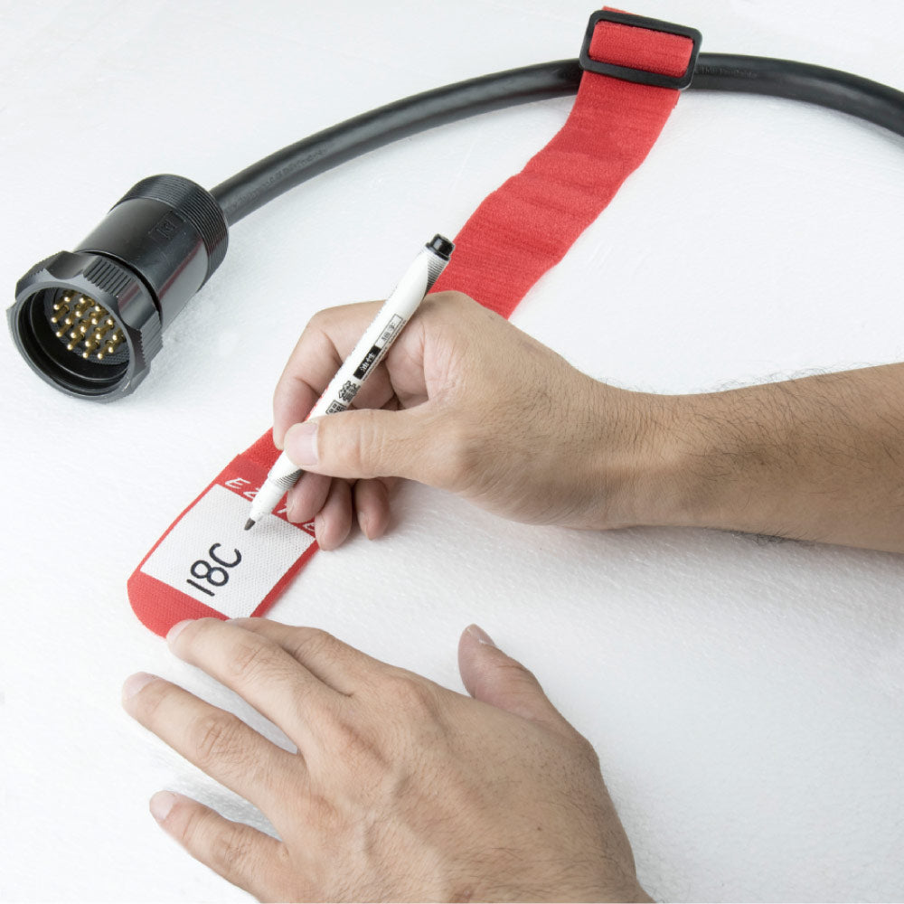 EZ241-R - EZ-TIE Small Red write-on label detail