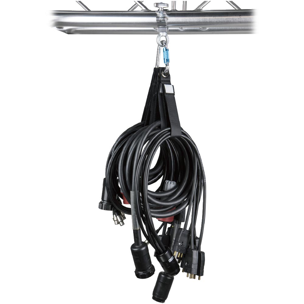 EZ440CH-B - Cable Holder hanging a cable bundle from truss