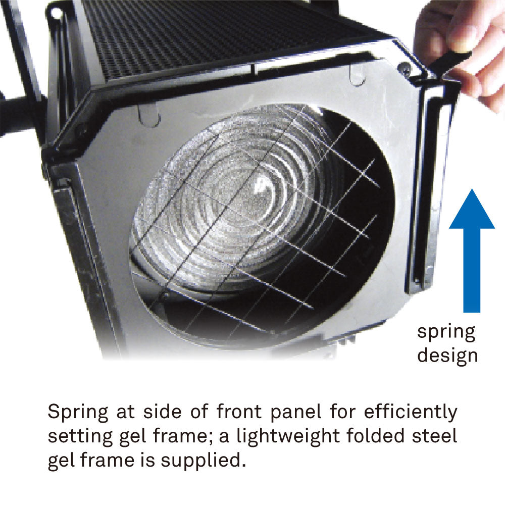 FS-500 - Fresnel Spotlight spring gel frame design