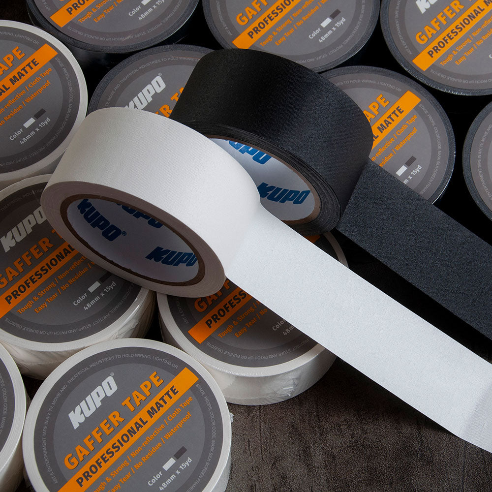 GTM-515B - Matte Gaffa Tape, Black and white roll display