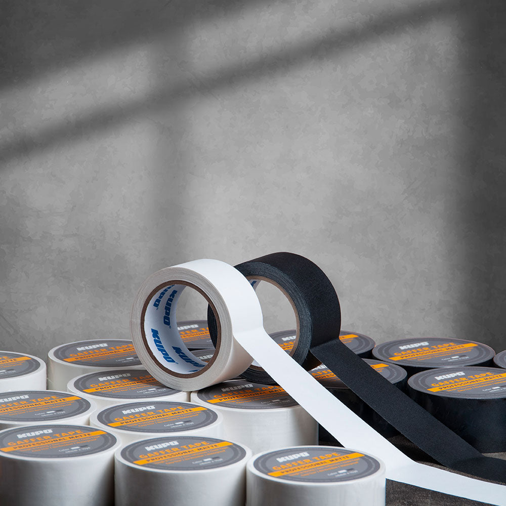 GTM-515B - Matte Gaffa Tape, Black and white tape lineup
