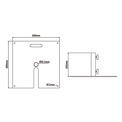 KBS-6060 - Boom Base dimension diagram