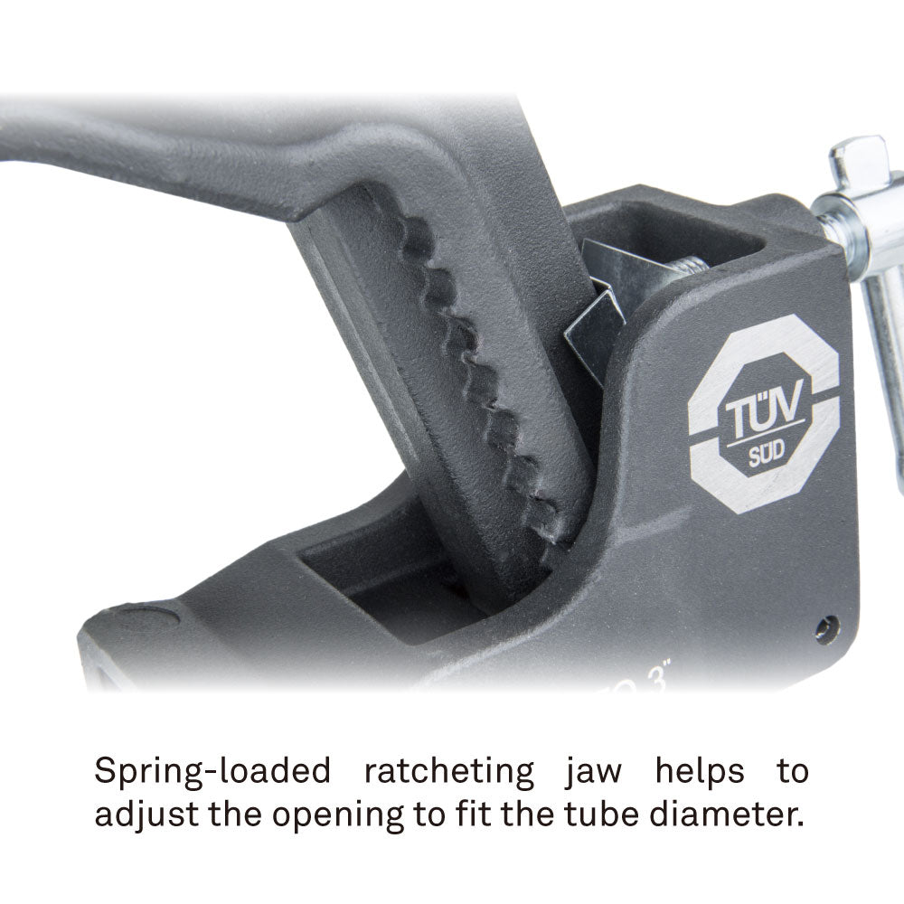 KCP-151 - Ratcheting Jaw C Clamp spring-loaded jaw detail