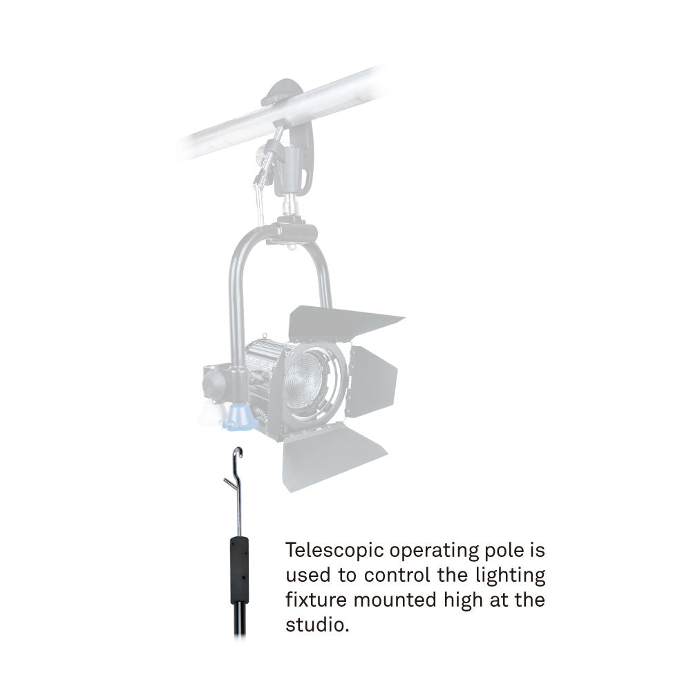 KCP-206 - Telescopic Operating Pole controlling a mounted lighting fixture