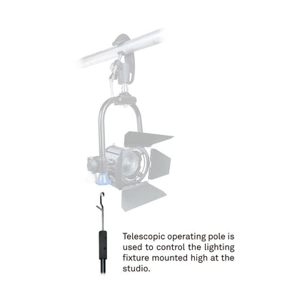 KCP-206 - Telescopic Operating Pole controlling a mounted lighting fixture