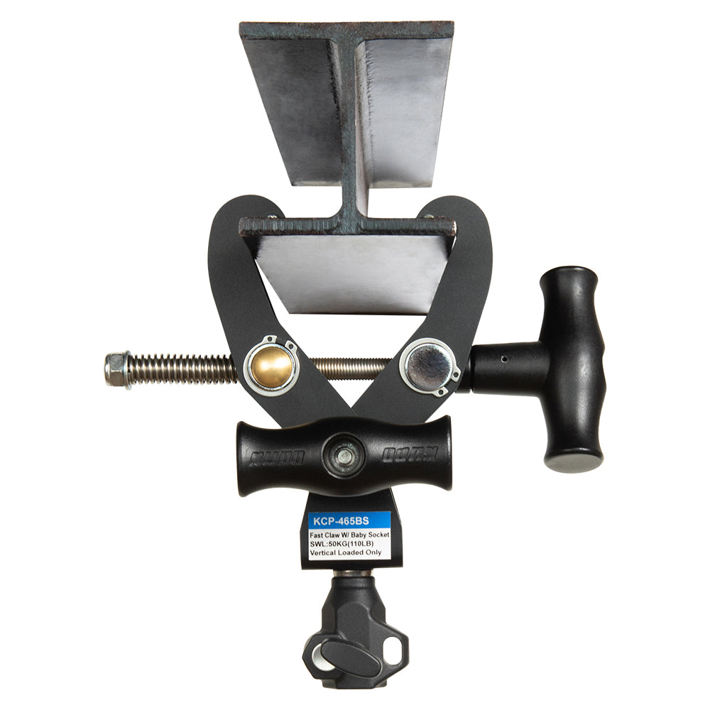 KCP-465BS - Fast Claw Clamp with Baby Socket I-beam underside view