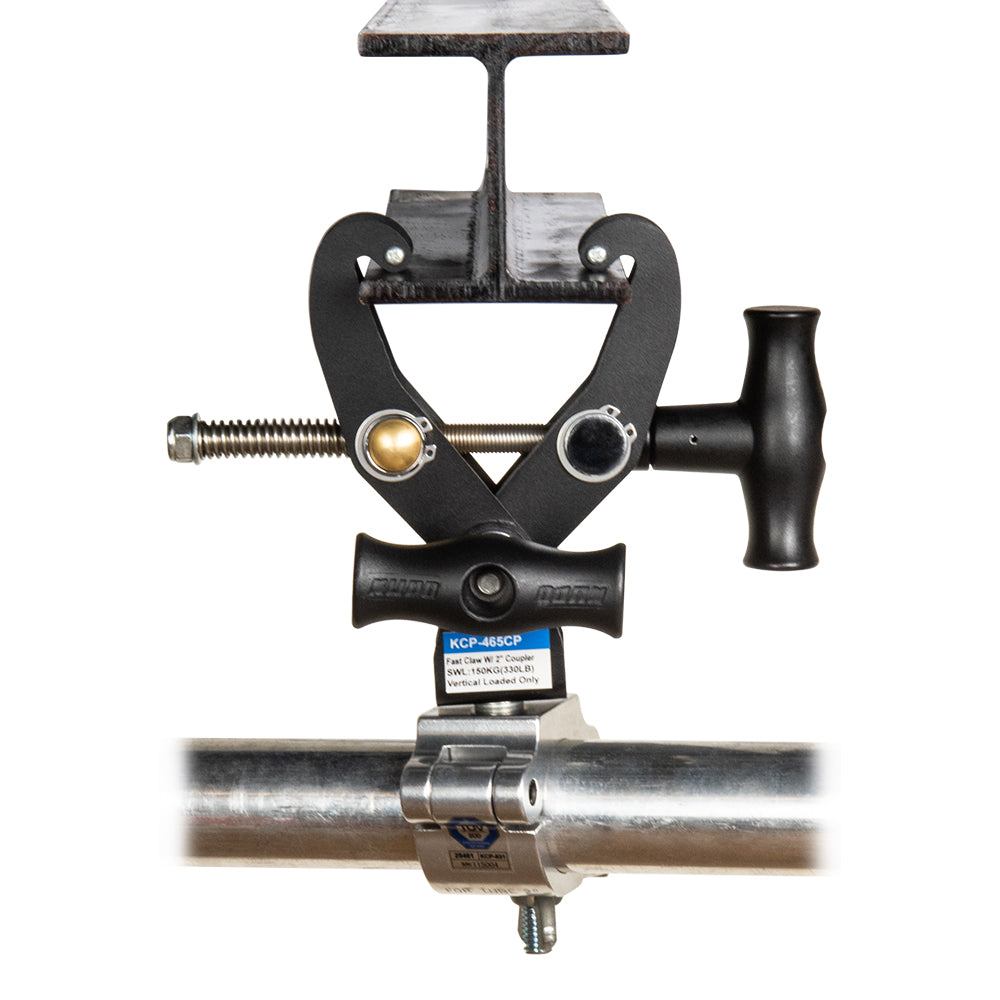 KCP-465CP - Fast Claw Clamp with 2 inch Coupler pipe and I-beam straight setup