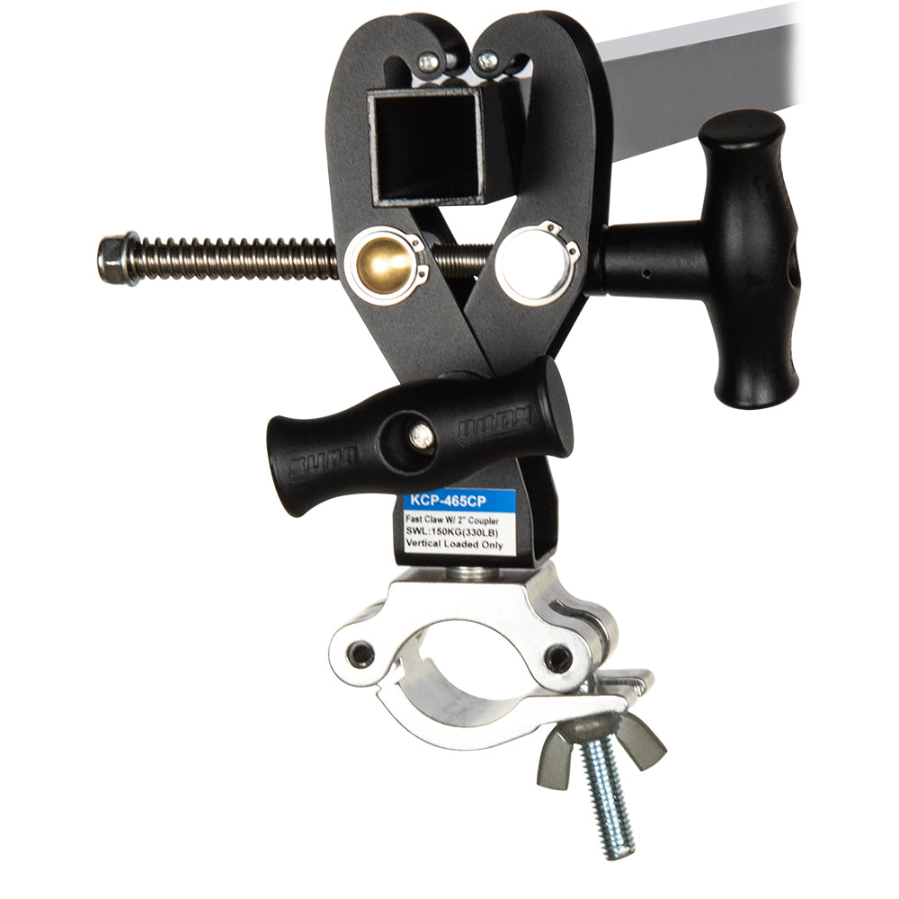 KCP-465CP - Fast Claw Clamp with 2 inch Coupler square tube mounted view