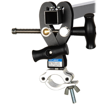 KCP-465CP - Fast Claw Clamp with 2 inch Coupler square tube mounted view