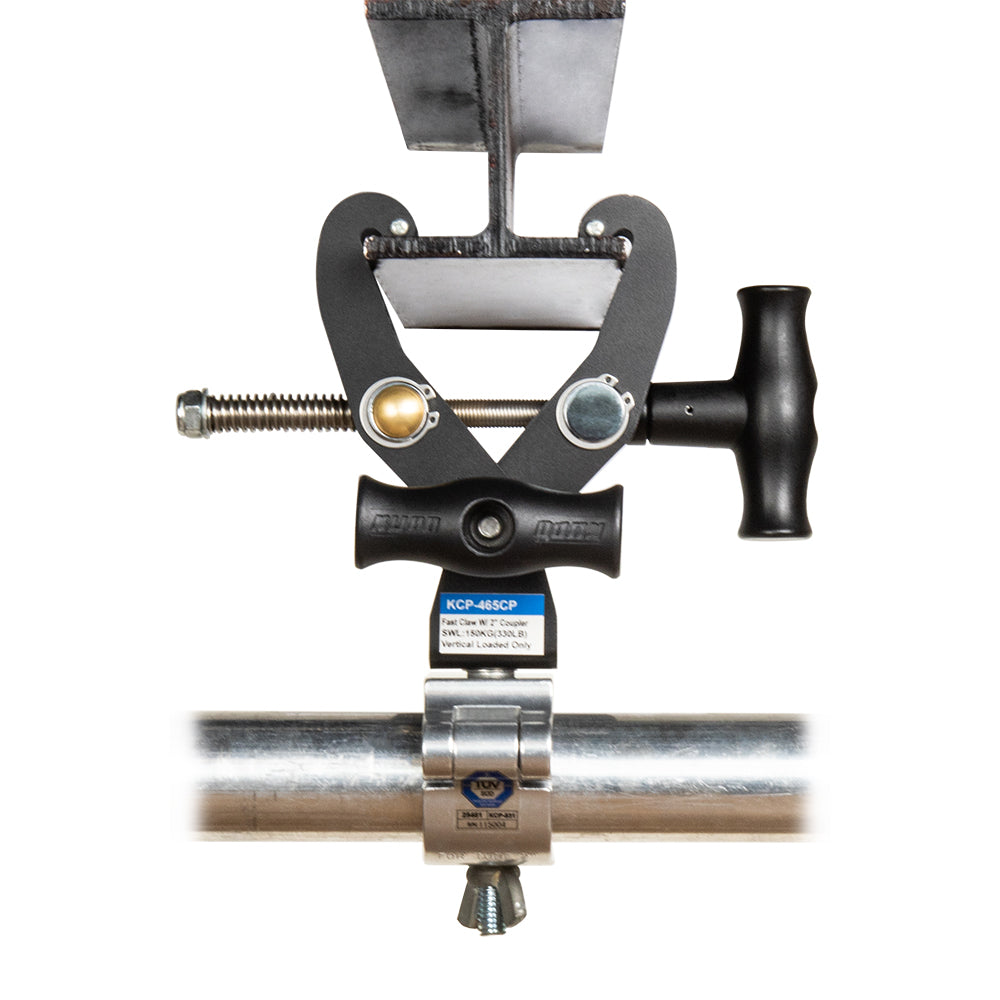 KCP-465CP - Fast Claw Clamp with 2 inch Coupler pipe and I-beam front setup