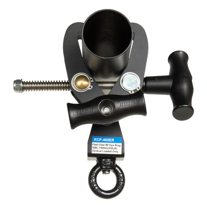 KCP-465ER - Fast Claw Clamp with M12 Eye Ring Opening round tube mounted view