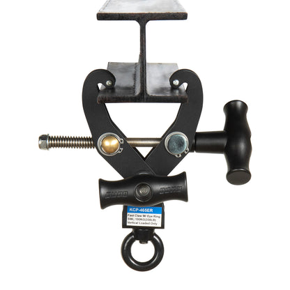 KCP-465ER - Fast Claw Clamp with M12 Eye Ring Opening I-beam front view