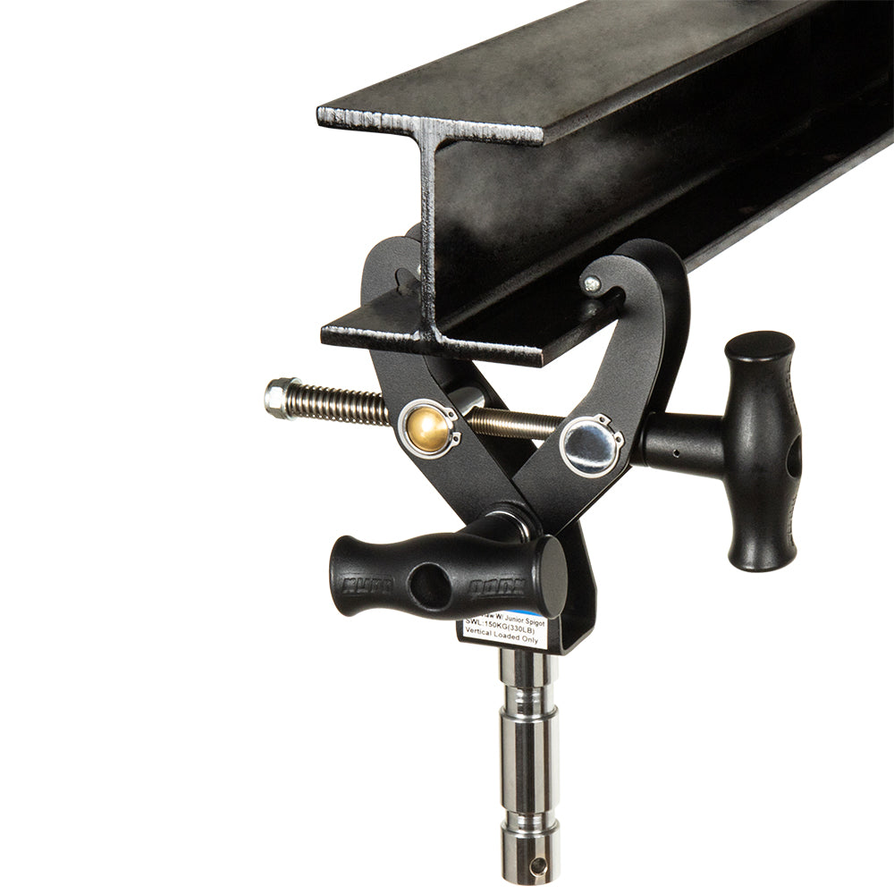KCP-465JS - Fast Claw Clamp with Junior Spigot I-beam mounted view