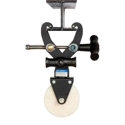 KCP-465PLY - Fast Claw Clamp with Spinning Pulley I-beam mounted view
