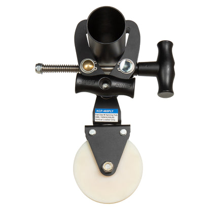 KCP-465PLY - Fast Claw Clamp with Spinning Pulley round tube mounted view