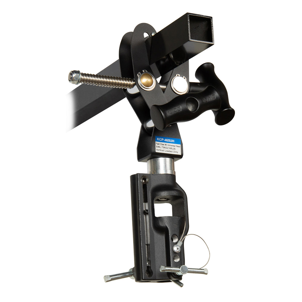 KCP-465UH - Fast Claw Clamp with Universal Head square tube mounted view