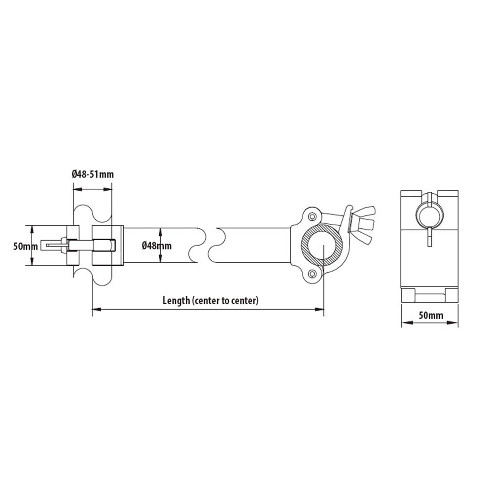 KCP-801-XB - Pipe-to-Pipe Coupler, 90 Degree Cross dimension diagram