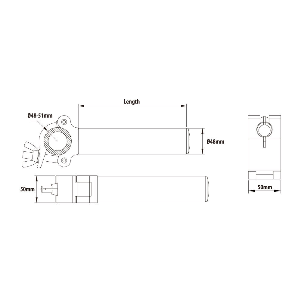 KCP-801B - Arm Coupler, Black dimension diagram