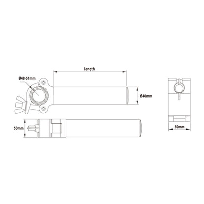 KCP-801B - Arm Coupler, Black dimension diagram