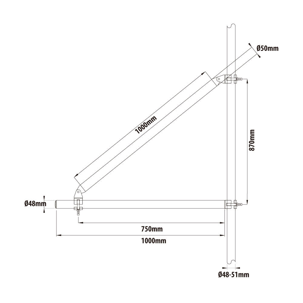 KCP-804SA - Support Arm Coupler dimension diagram