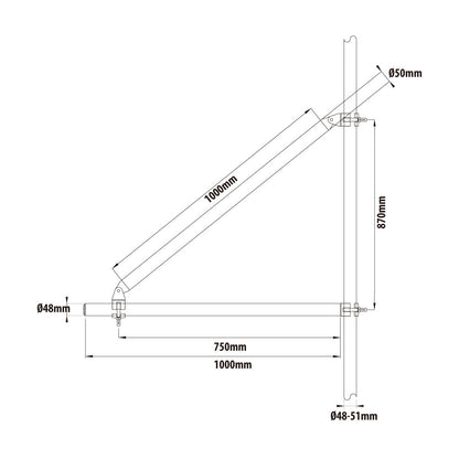 KCP-804SA - Support Arm Coupler dimension diagram