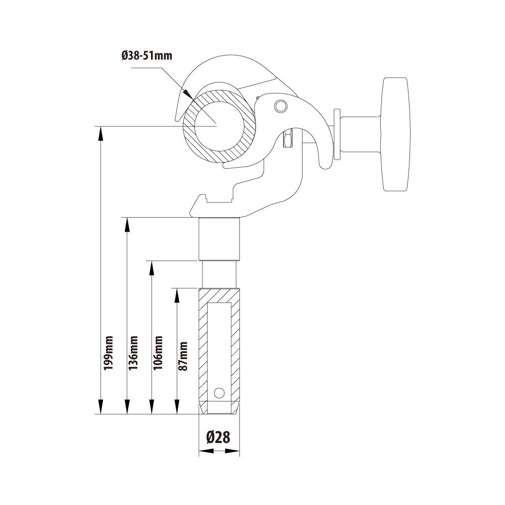 KCP-814 - Arch Spigot Coupler dimension diagram