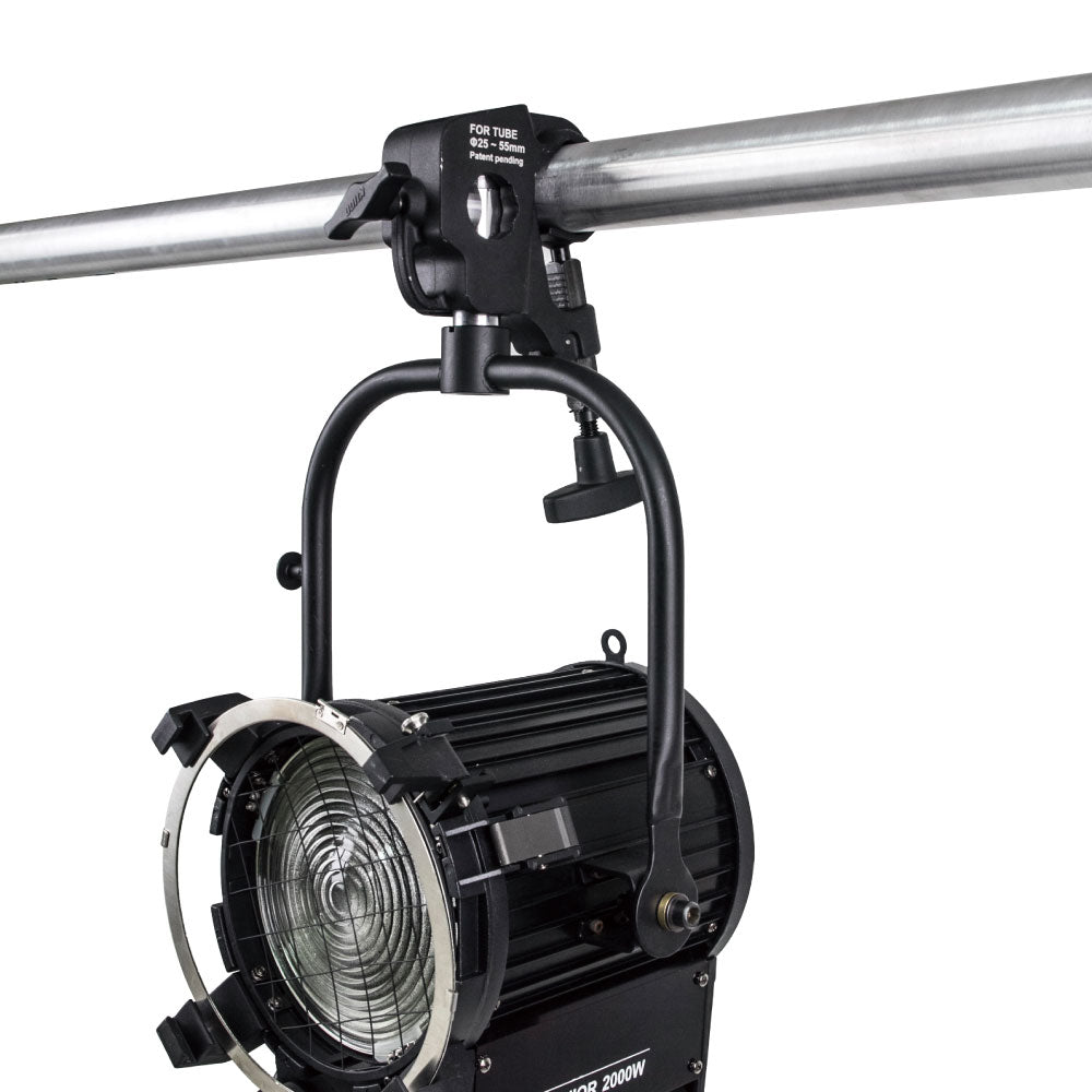 KCP-817 - Quick Action Pipe Clamp holding lighting fixture