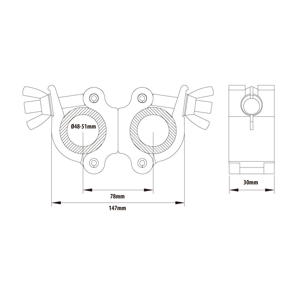 KCP-820 - Slim Type Swivel Coupler, Polished dimension diagram