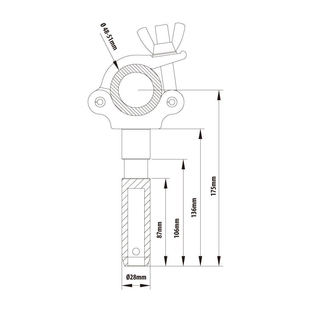 KCP-824 - Slim Type Spigot Coupler dimension diagram