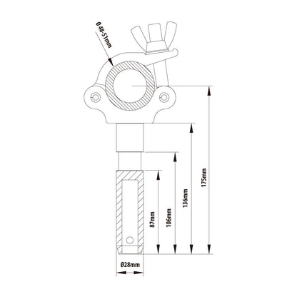 KCP-824 - Slim Type Spigot Coupler dimension diagram