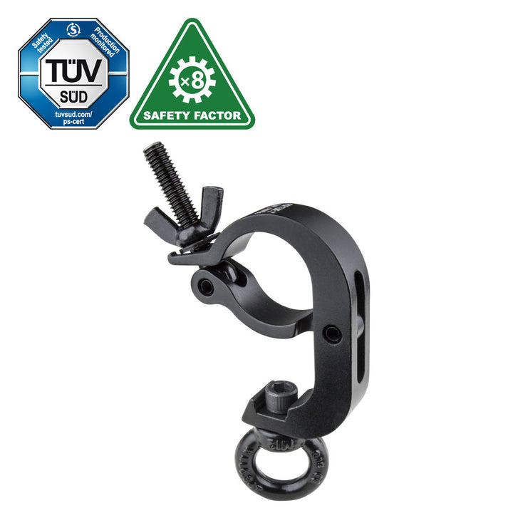 KCP-825B - Slim Handcuff Eye Ring Opening Coupler, Black